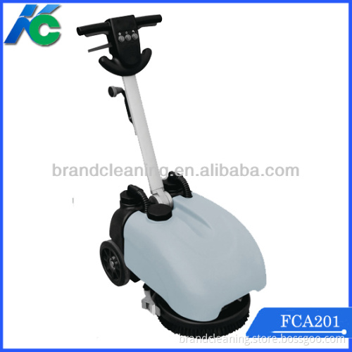 Cable powered hand floor scrubber